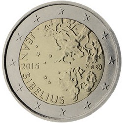 Finlande 2 Euro commémorative 2015 150e anniversaire de la naissance du compositeur Jean Sibelius  989.000 EX.