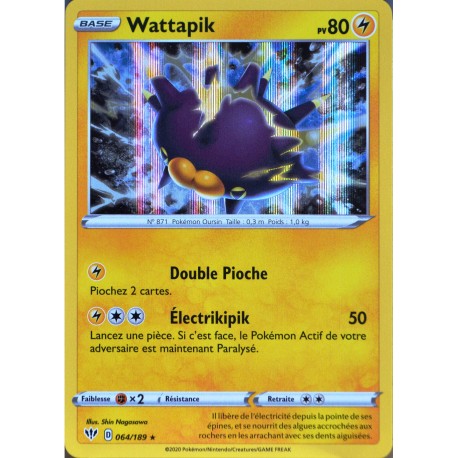 carte Pokémon 64/189 Wattapik EB03 - Epée et Bouclier - Ténèbres Embrasées NEUF FR