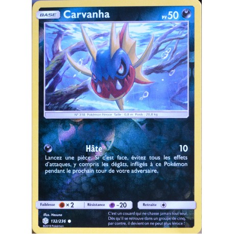 carte Pokémon 132/236 Carvanha - Reverse SL12 - Soleil et Lune - Eclipse Cosmique NEUF FR