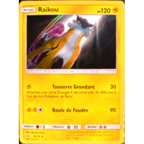carte Pokémon 32/73 Raikou SL3.5 Légendes Brillantes NEUF FR