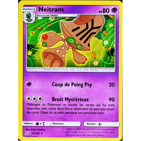 carte Pokémon 91/236 Neitram SL11 - Soleil et Lune - Harmonie des Esprits NEUF FR