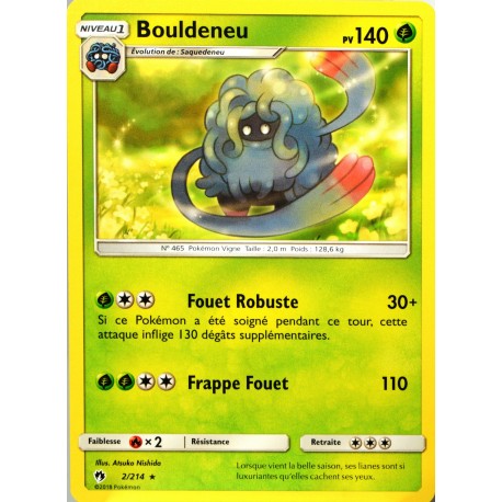 carte Pokémon 2/214 Bouldeneu 140 PV SL8 - Soleil et Lune - Tonnerre Perdu NEUF FR