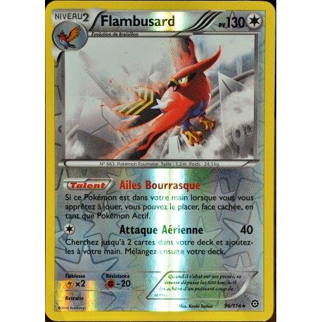 carte Pokémon 96/114 Flambusard 130 PV - REVERSE XY - Offensive Vapeur NEUF FR