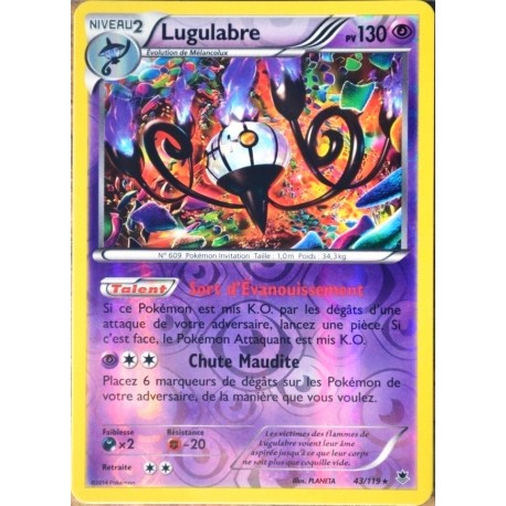 carte Pokémon 43/119 Lugulabre 130 PV - SUPER RARE REVERSE XY04 NEUF FR