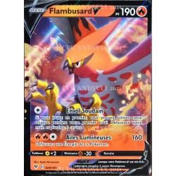 carte Pokémon 029/185 Flambusard-V ★ 190 PV EB04 - Épée et Bouclier – Voltage Éclatant NEUF FR