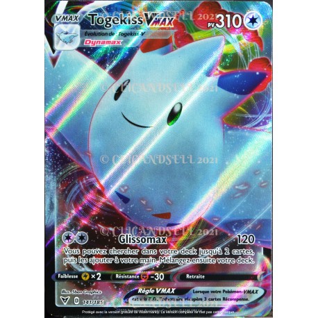 carte Pokémon 141/185 Togekiss-VMAX ★X 310 PV EB04 - Épée et Bouclier – Voltage Éclatant NEUF FR 