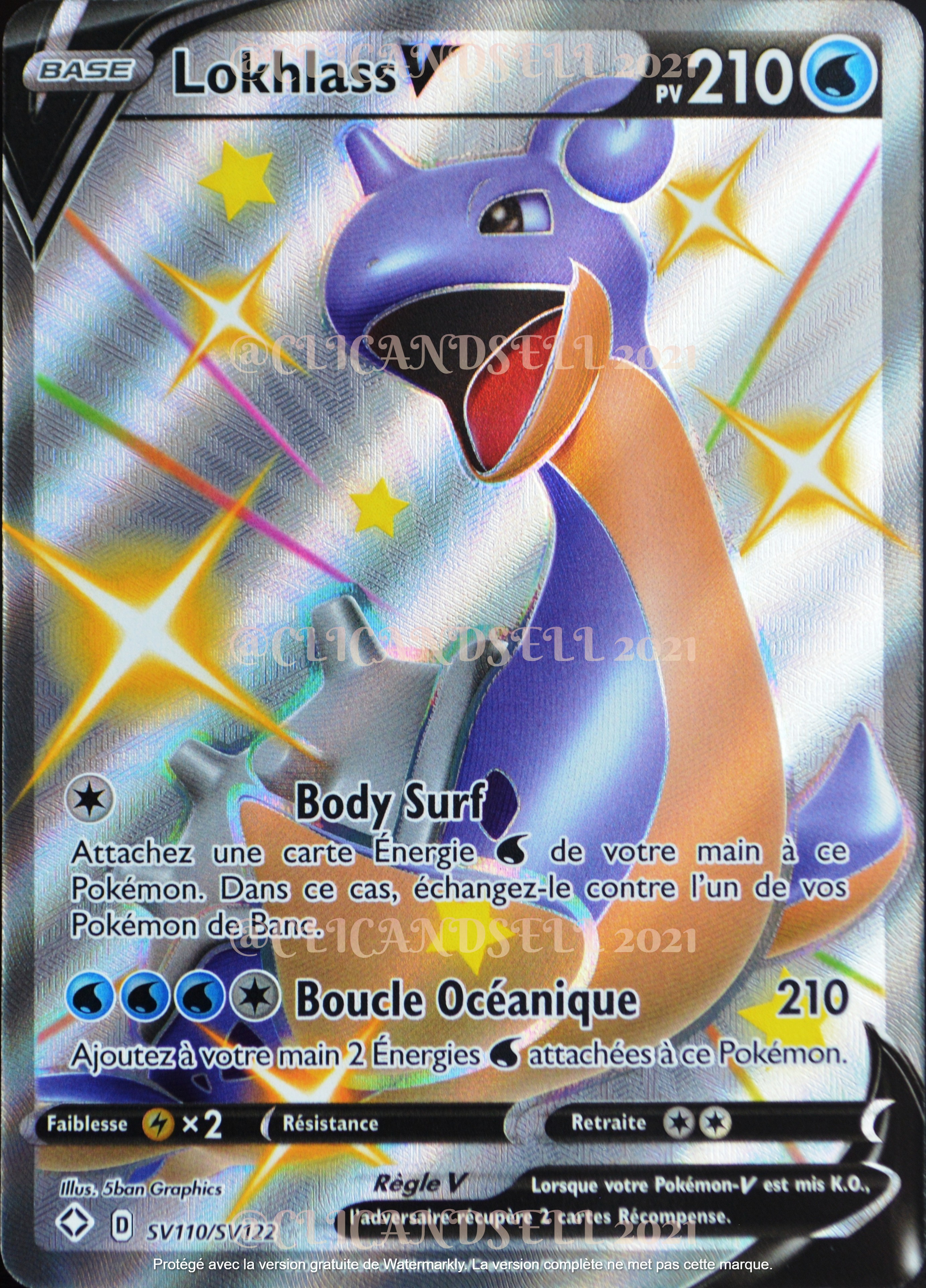 Carte Pokémon Lokhlass V shiny SV110/SV122 Destinées Radieuses FR 