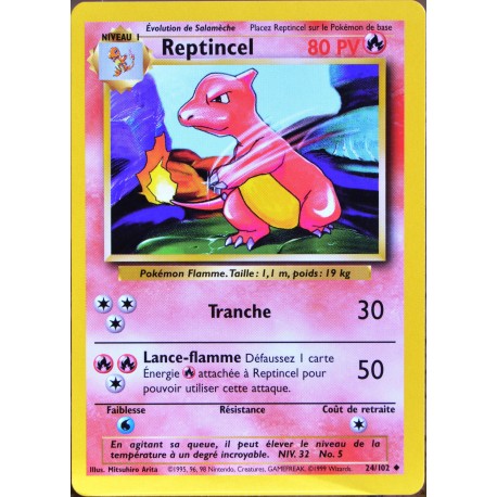 carte Pokémon 24/102 Reptincel 80 PV Set de base NEUF FR 