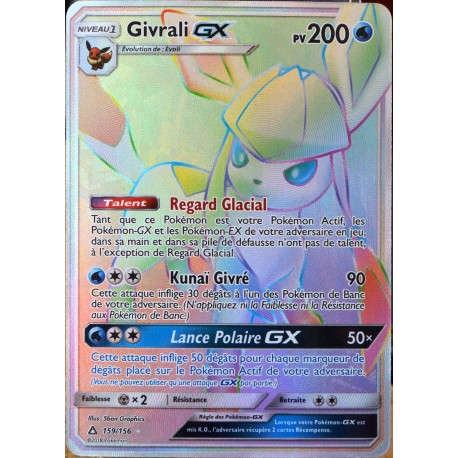 carte Pokémon 159/156 Givrali GX SL5 - Soleil et Lune - Ultra Prisme NEUF FR 