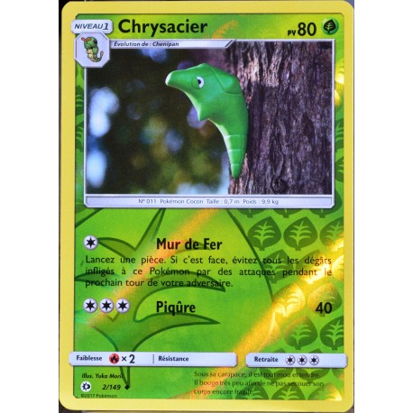 carte Pokémon 2/149 Chrysacier 80 PV - REVERSE SM1 - Soleil et Lune NEUF FR 