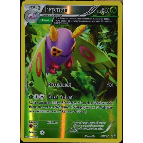 carte Pokémon 8/108 Papinox 130 PV - RARE REVERSE XY 6 Ciel Rugissant NEUF FR 