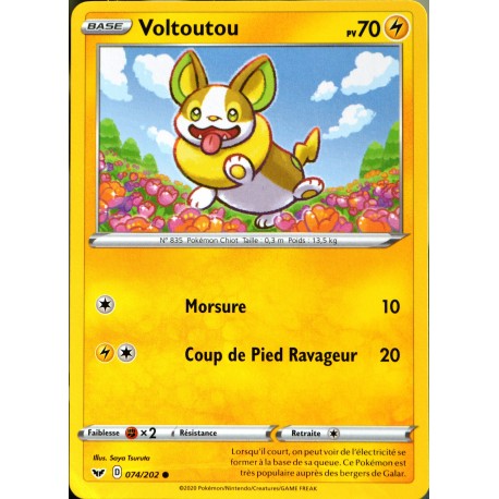carte Pokémon 074/202 Voltoutou 70 PV EB01 - Epée et Bouclier 1 NEUF FR 