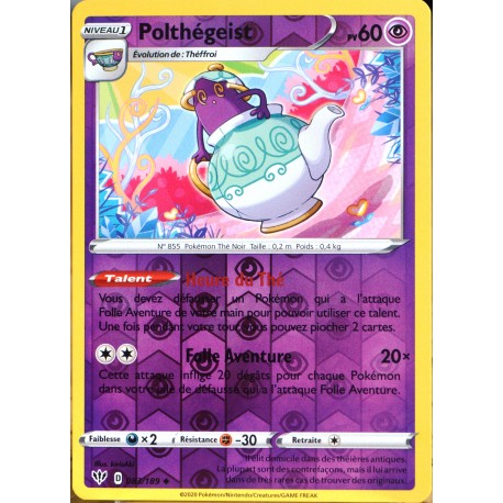 carte Pokémon 083/189 Polthégeist - Reverse EB03 - Epée et Bouclier - Ténèbres Embrasées NEUF FR 