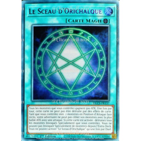 carte YU-GI-OH DLCS-FR137 Le Sceau d'Orichalque - Violet Ultra Rare NEUF FR 