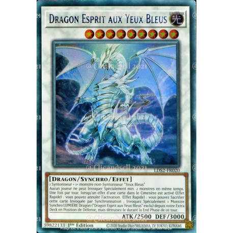 carte YU-GI-OH LDS2-FR020 Dragon Esprit aux Yeux Bleus - Bleu NEUF FR 