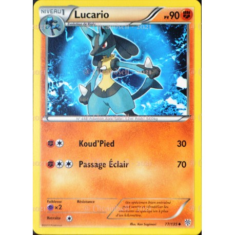 carte Pokémon 77/135 Lucario 90 PV BW09 - Tempête Plasma NEUF FR 