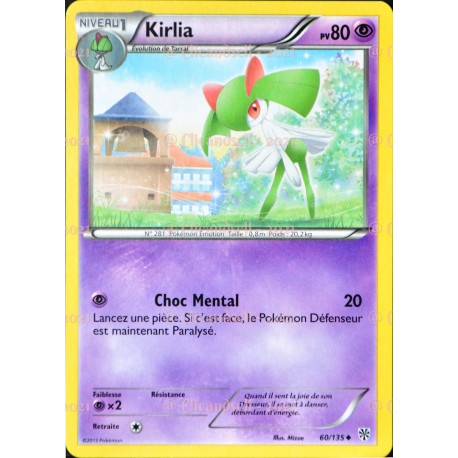 carte Pokémon 60/135 Kirlia 80 PV BW09 - Tempête Plasma NEUF FR 