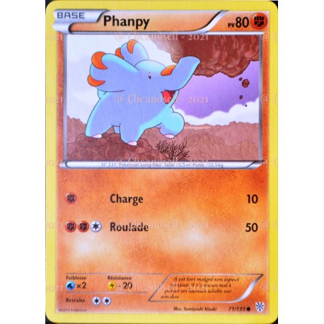 carte Pokémon 71/135 Phanpy 80 PV BW09 - Tempête Plasma NEUF FR 