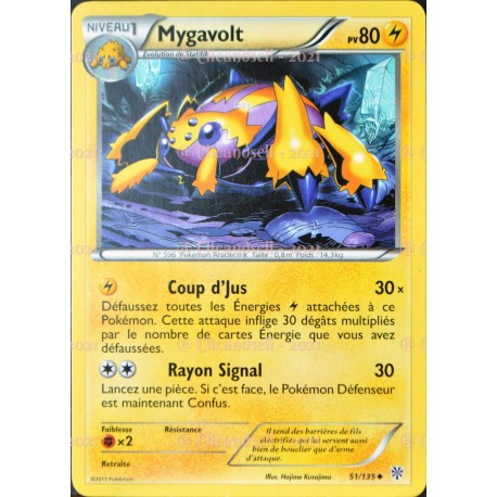 carte Pokémon 51/135 Mygavolt 80 PV BW09 - Tempête Plasma NEUF FR 