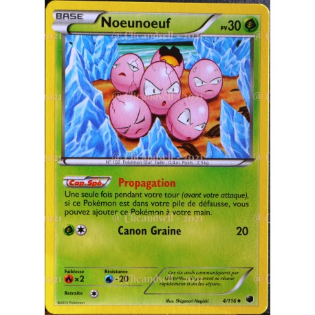 carte Pokémon Noeunoeuf 30 PV 4/116 GLACIATION PLASMA NEUF FR 