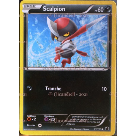 carte Pokémon Scalpion 60 PV 71/116 GLACIATION PLASMA NEUF FR 
