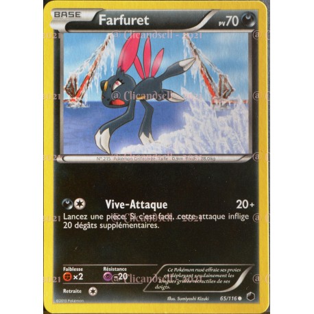 carte Pokémon Farfuret 70 PV 65/116 GLACIATION PLASMA NEUF FR 