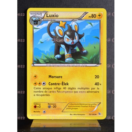 carte Pokémon 33/106 Luxio 80 PV Xy Étincelles NEUF FR 