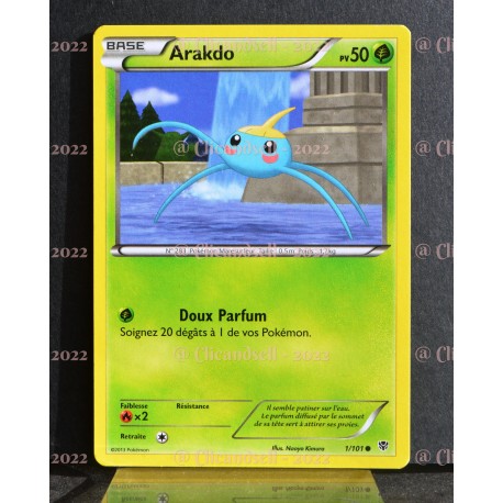 carte Pokémon 1/101 Arakdo 50 PV Série BW Explosion Plasma NEUF FR 