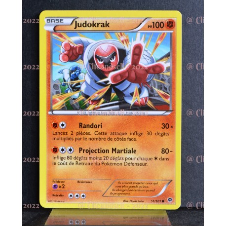 carte Pokémon 51/101 Judokrak 100 PV Série BW Explosion Plasma NEUF FR 