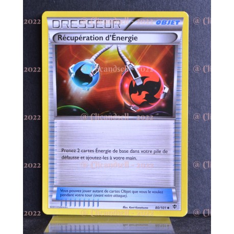 carte Pokémon 80/101 Récupération d'Énergie Série BW Explosion Plasma NEUF FR 