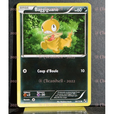 carte Pokémon 68/114 Baggiguane Noir & Blanc NEUF FR 