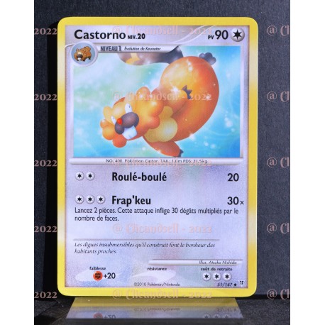 carte Pokémon 51/147 Castorno Lv.20 90 PV Platine VS NEUF FR 
