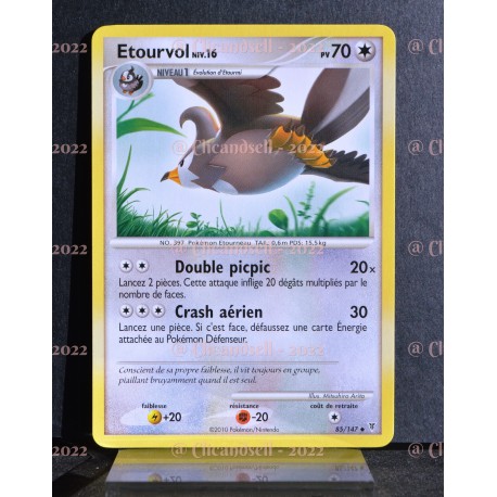 carte Pokémon 85/147 Etourvol Lv.16 70 PV Platine VS NEUF FR 