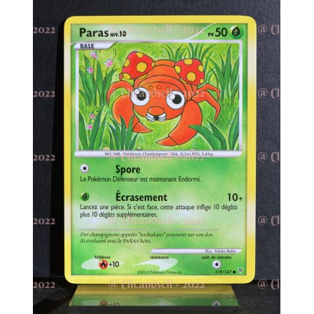 carte Pokémon 119/147 Paras Lv.10 50 PV Platine VS NEUF FR 