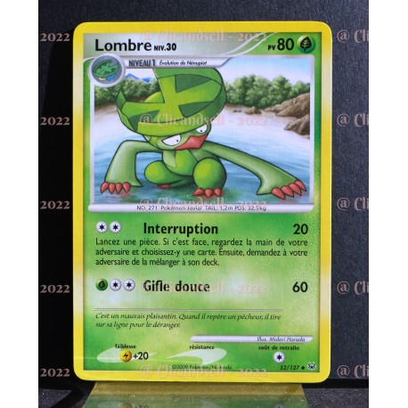 carte Pokémon 52/127 Lombre Lv.30 80 PV Platine NEUF FR 