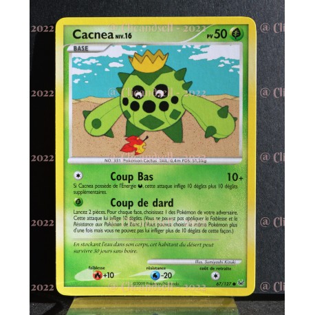 carte Pokémon 67/127 Cacnea Lv.16 50 PV Platine NEUF FR 