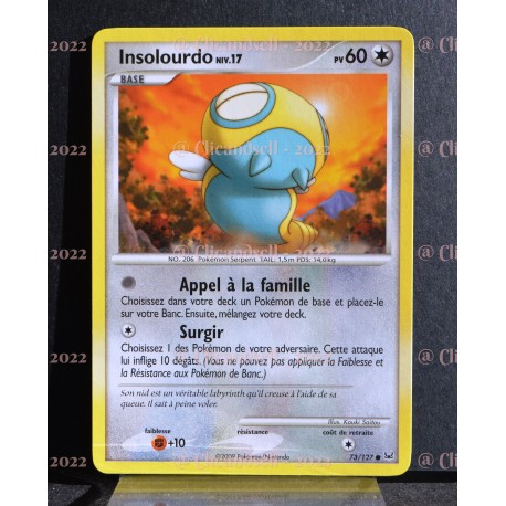 carte Pokémon 73/127 Insolourdo Lv.17 60 PV Platine NEUF FR 