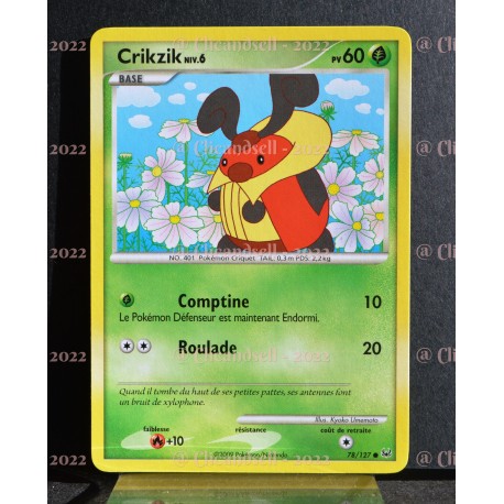 carte Pokémon 78/127 Crikzik Lv.6 60 PV Platine NEUF FR 