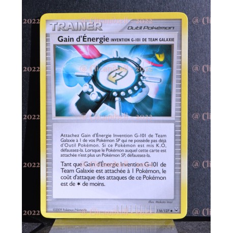 carte Pokémon 116/127 Gain d'Énergie Invention G-101 de Team Galaxie Platine NEUF FR 