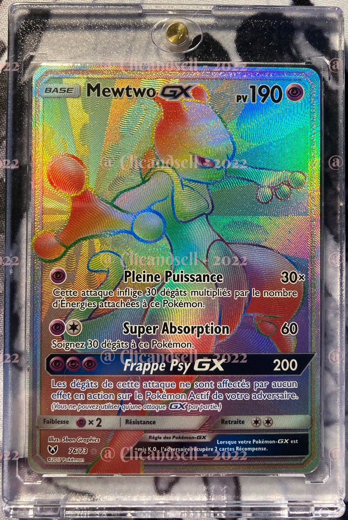 Carte Pokémon Mewtwo GX 190 Pv - SL3.5 - 39/73 SL3.5 Légendes Brill