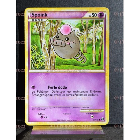 carte Pokémon 77/102 Spoink 50 PV HS Triomphe NEUF FR