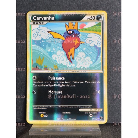 carte Pokémon 59/102 Carvanha 50 PV - REVERSE HS Triomphe NEUF FR