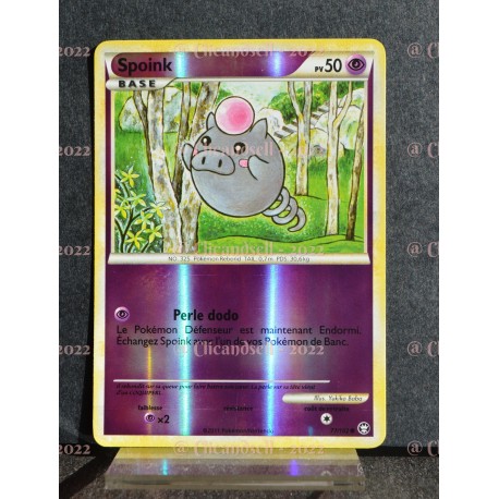 carte Pokémon 77/102 Spoink 50 PV - REVERSE HS Triomphe NEUF FR