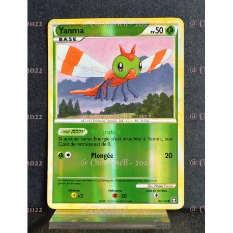 carte Pokémon 84/102 Yanma 50 PV - REVERSE HS Triomphe NEUF FR