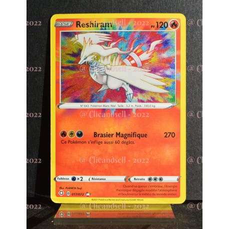 carte Pokémon Reshiram 120 PV 017/072 EB4.5 - Destinées Radieuses