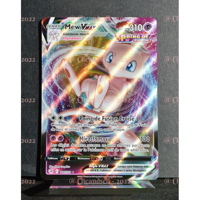 carte Pokémon Mew VMAX 310 PV 114/264 EB08 - Poing de Fusion NEUF