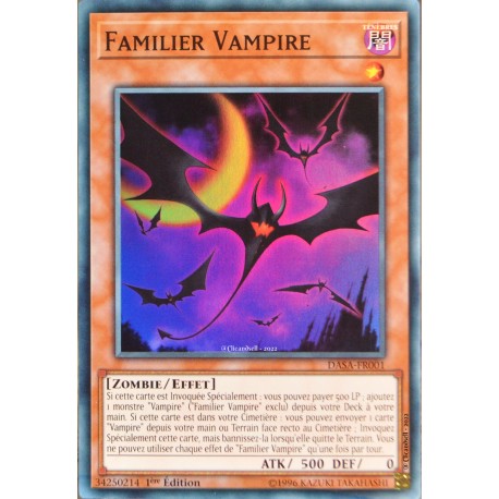 carte YU-GI-OH DASA-FR001 Familier Vampire Super Rare NEUF FR