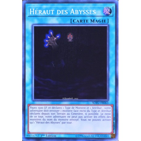 carte YU-GI-OH SOFU-FR063 Héraut des Abysses Super Rare NEUF FR