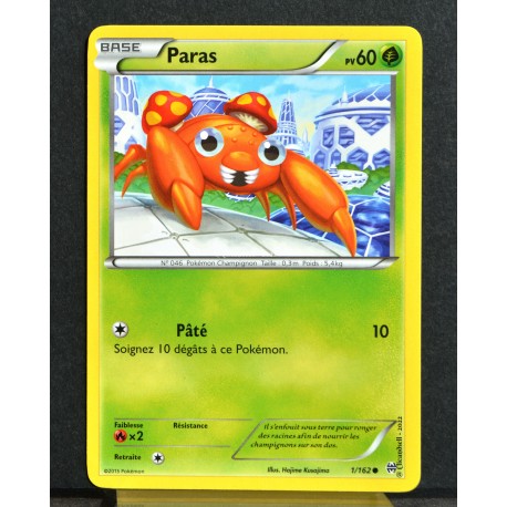 carte Pokémon 1/162 Paras XY08 - Impulsion Turbo NEUF FR