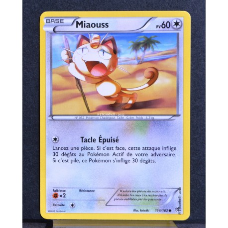 carte Pokémon 114/162 Miaouss XY08 - Impulsion Turbo NEUF FR